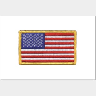 Embroidery American Flag Sticker Posters and Art